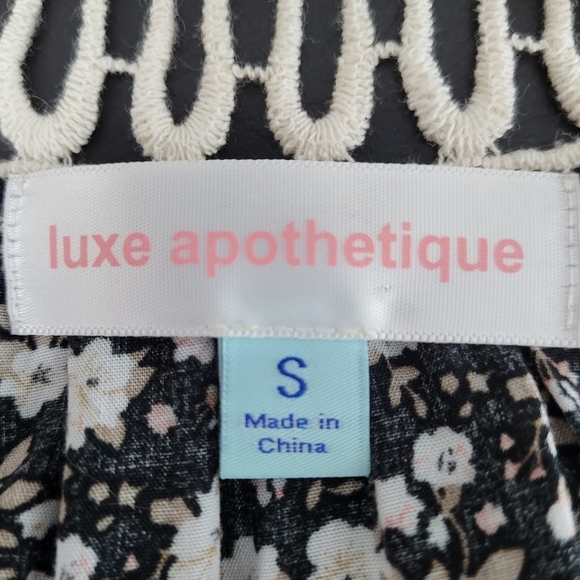 Luxe Apothetique Boho Floral Crochet Collar Tie Top S - Picture 9 of 10